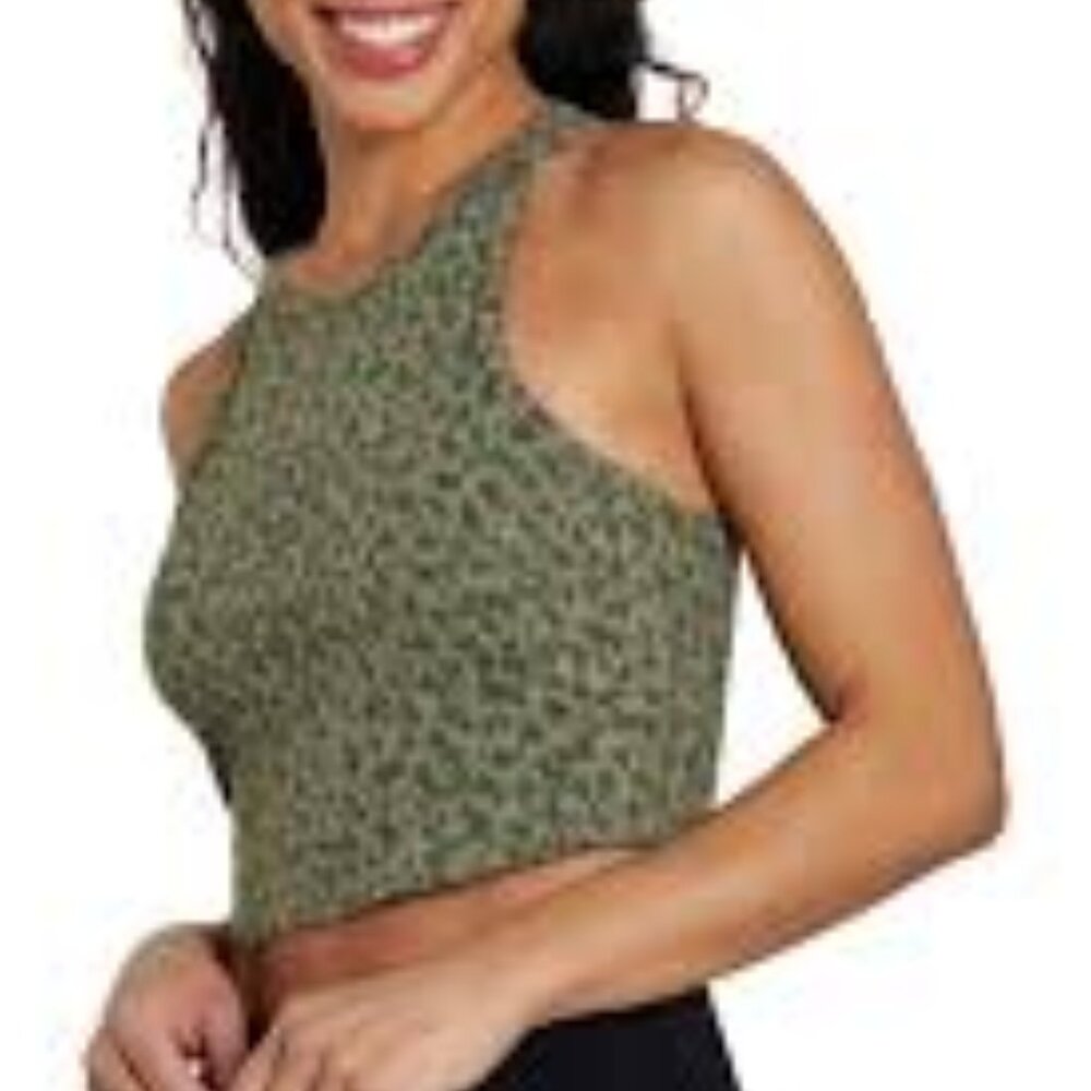 Green Animal Print Bra Top